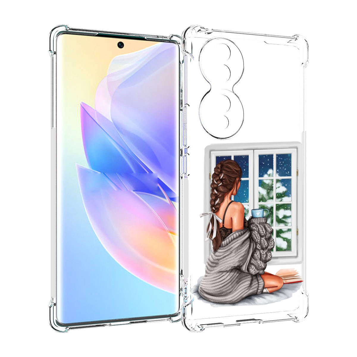

Чехол MyPads уютное-зимнее-окно женский для Honor 70, Прозрачный, Tocco