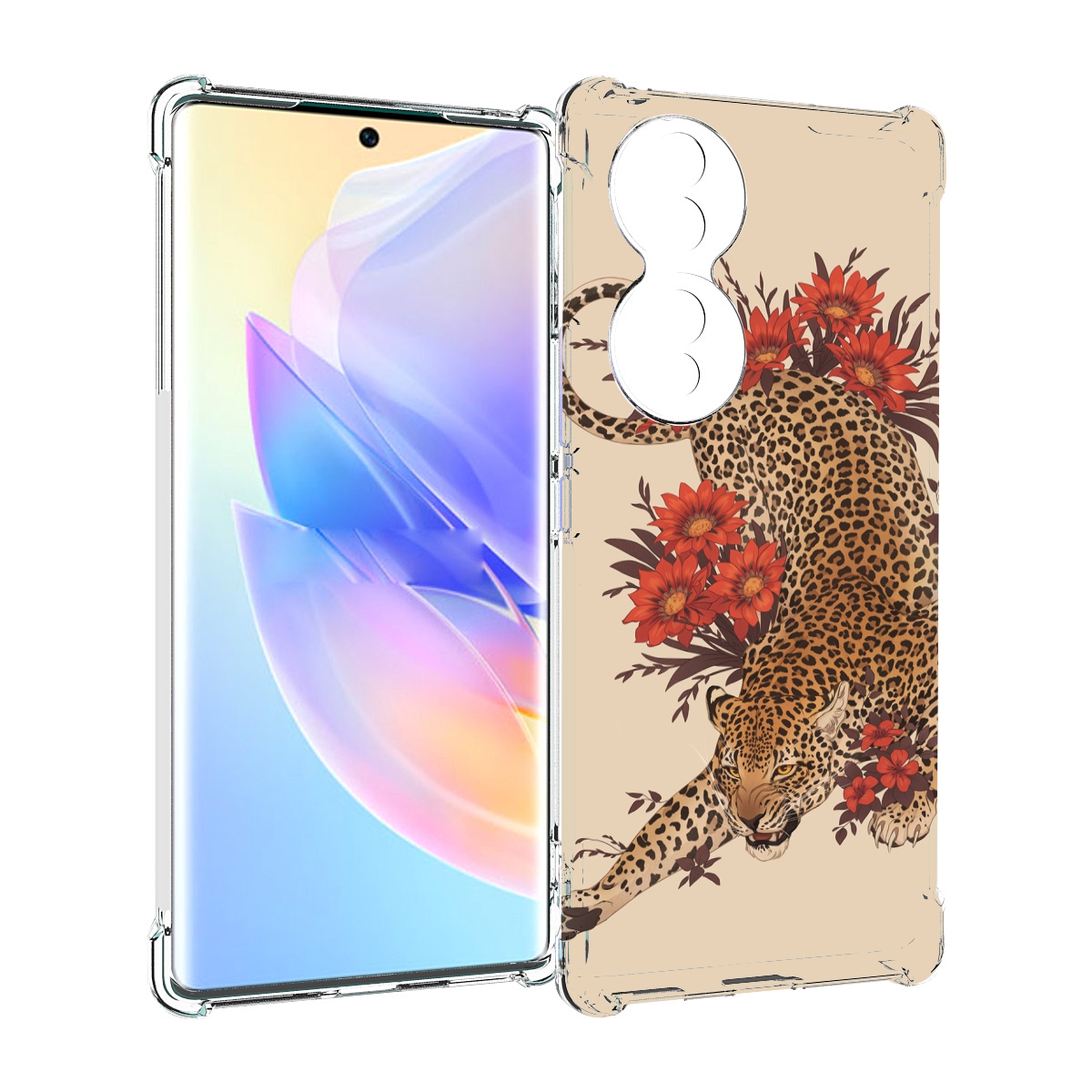 

Чехол MyPads тигр-из-цветов для Honor 70, Прозрачный, Tocco