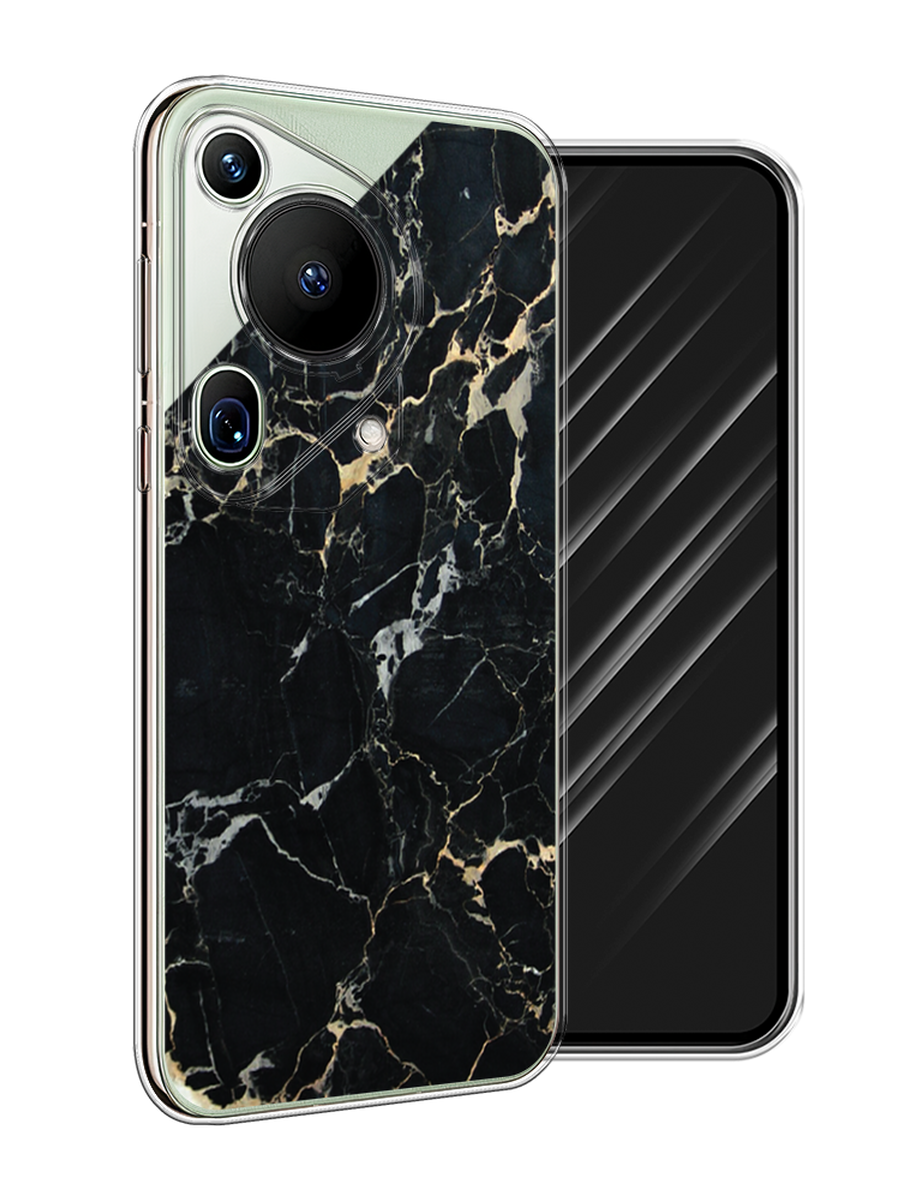 

Чехол Awog на Huawei Pura 70 Ultra "Черный мрамор уголок", Черный;золотистый, 6124550-1