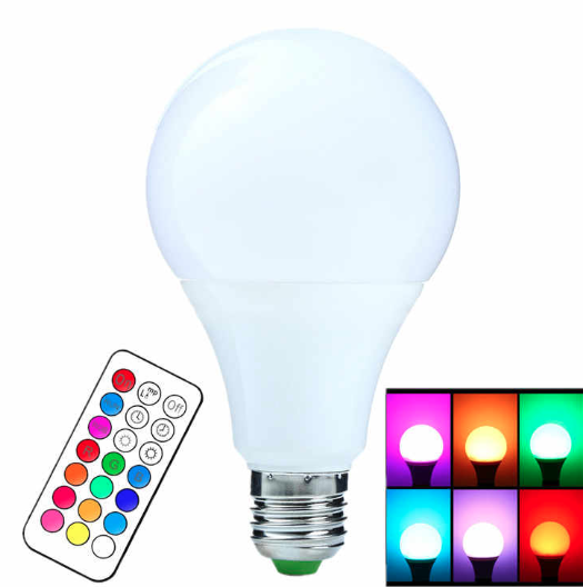 фото Светодиодная лампочка rgb с пультом дистанционного управления 65х115 мм bestyday