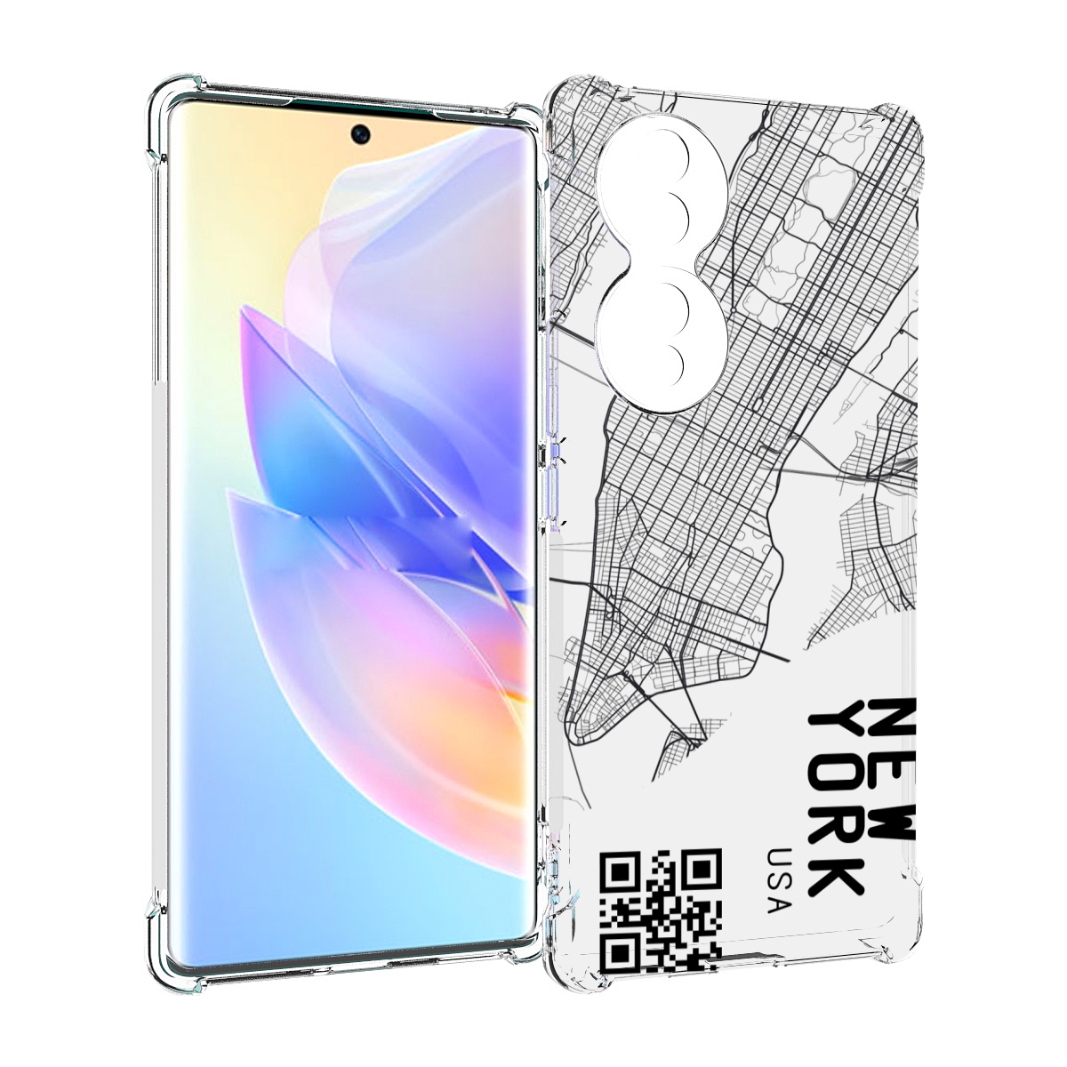 

Чехол MyPads схема-нью-йорк для Honor 70, Прозрачный, Tocco