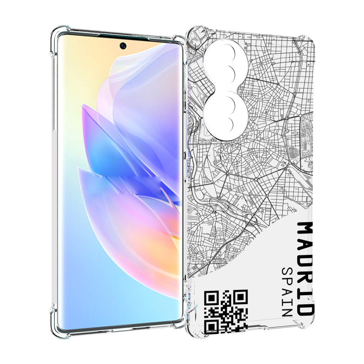 

Чехол MyPads схема-мадрид для Honor 70, Прозрачный, Tocco