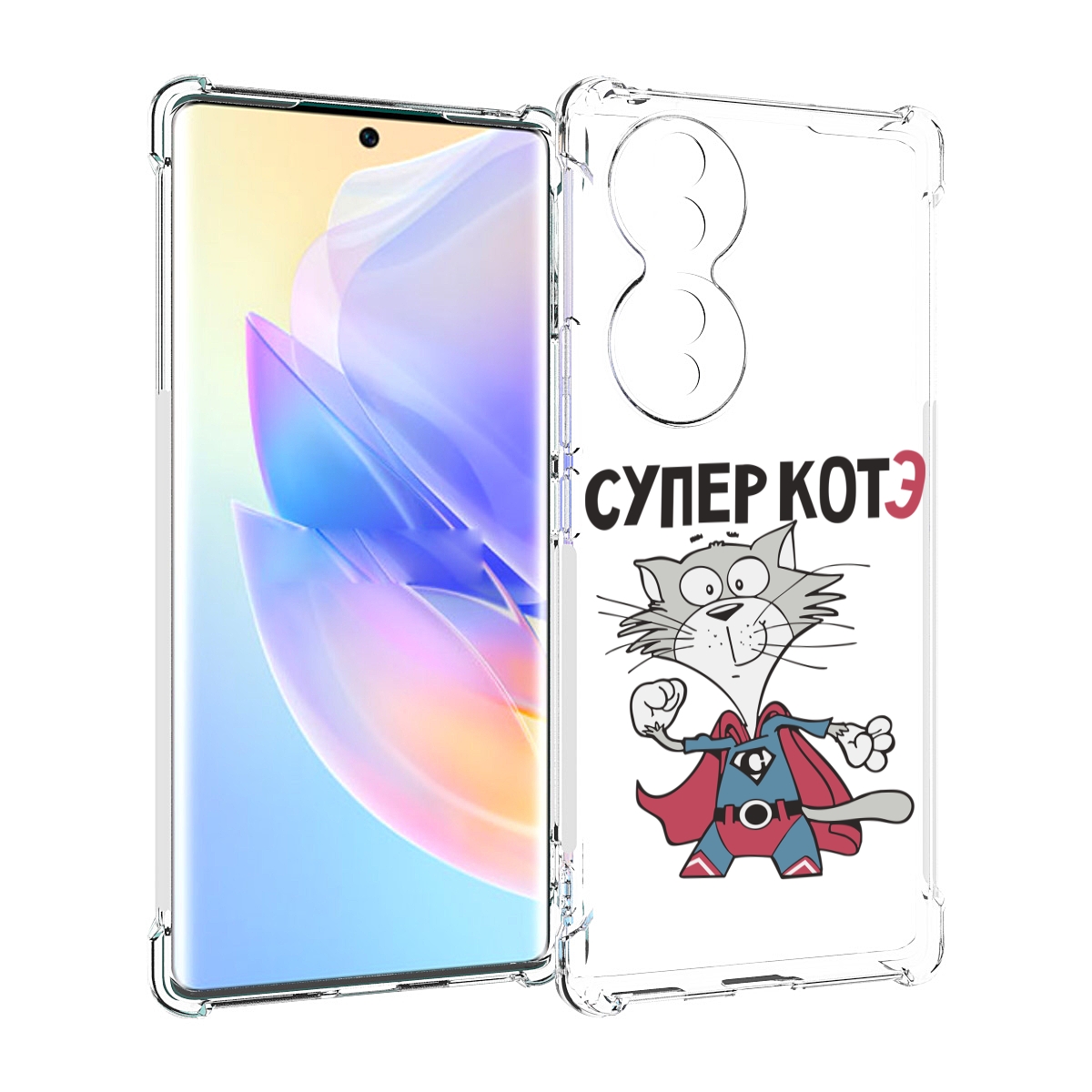 

Чехол MyPads супер-котэ для Honor 70, Прозрачный, Tocco