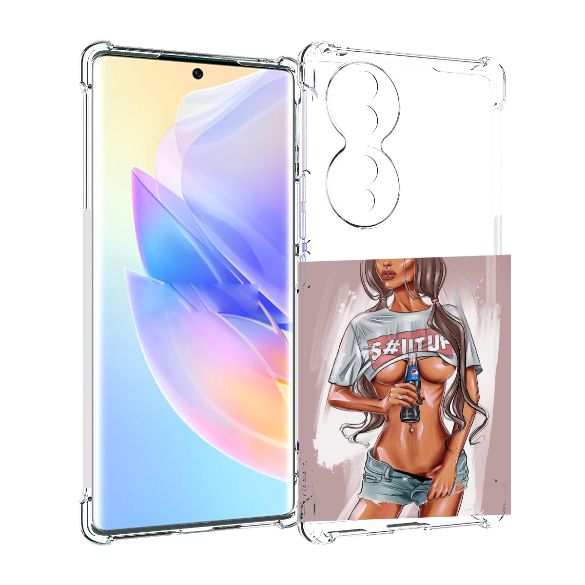 

Чехол MyPads стройная-девушка-с-пепси женский для Honor 70, Прозрачный, Tocco