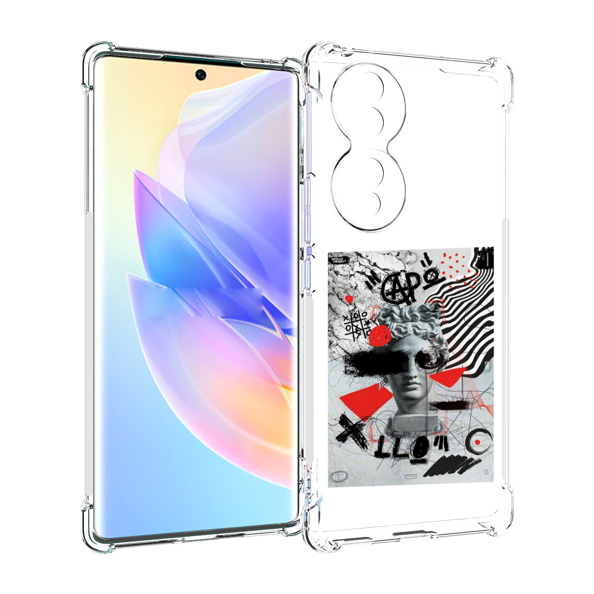 

Чехол MyPads стрит арт статуя для Honor 70, Прозрачный, Tocco