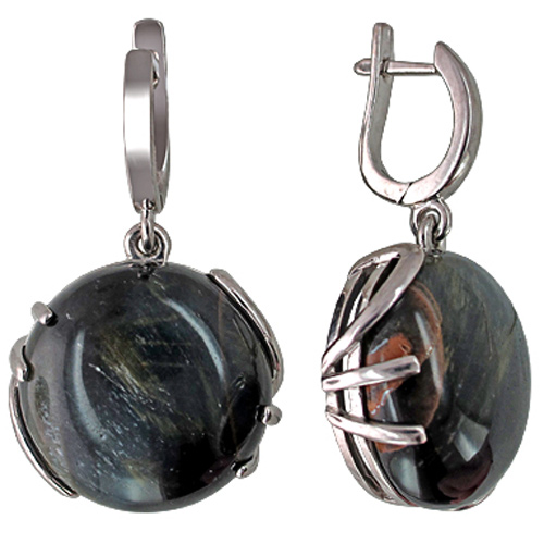 

Серьги женские из серебра Эстет С15С451376, тигровый глаз, С15С451376