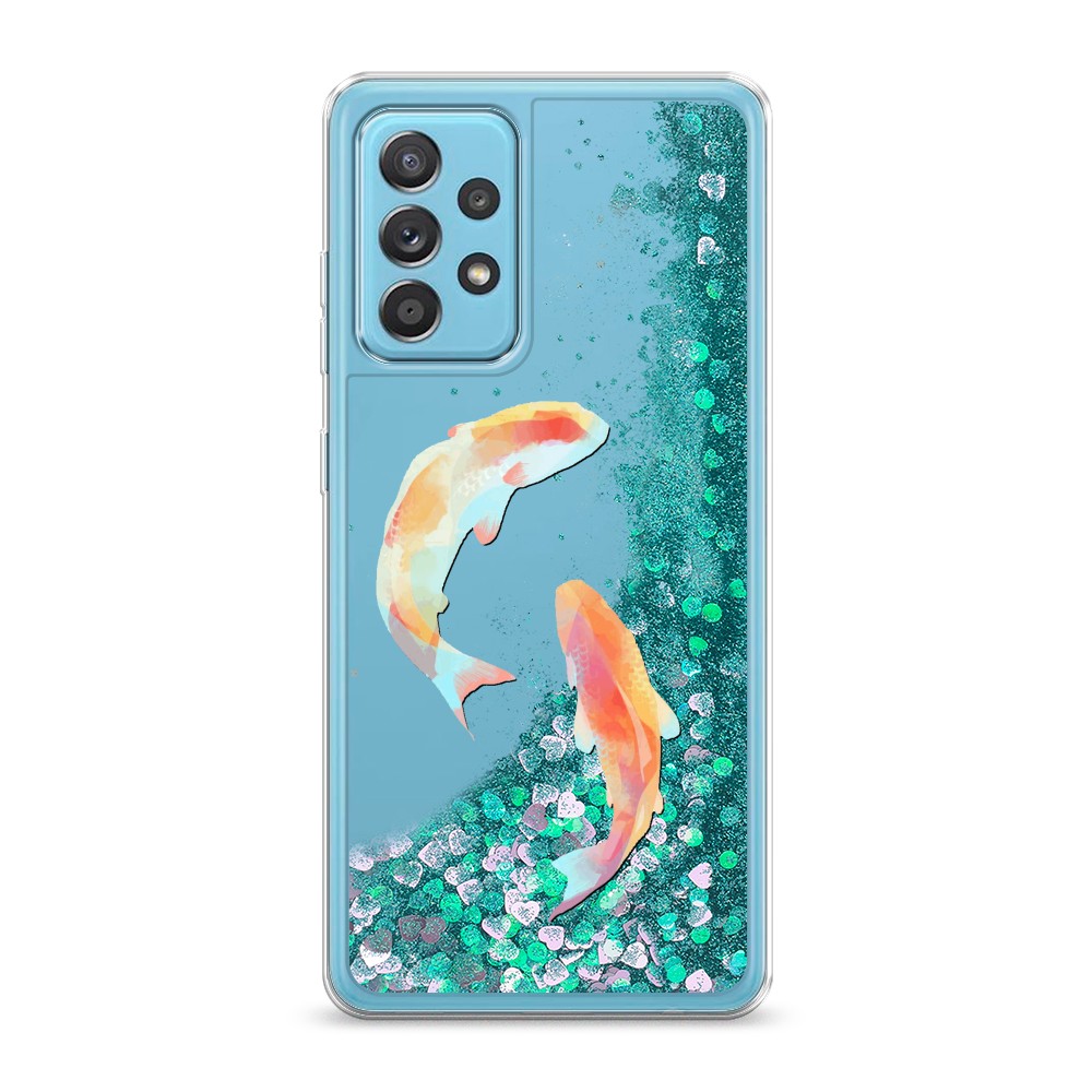 

Жидкий чехол с блестками "Акварельные карпы" на Samsung Galaxy A52, 2102495-1