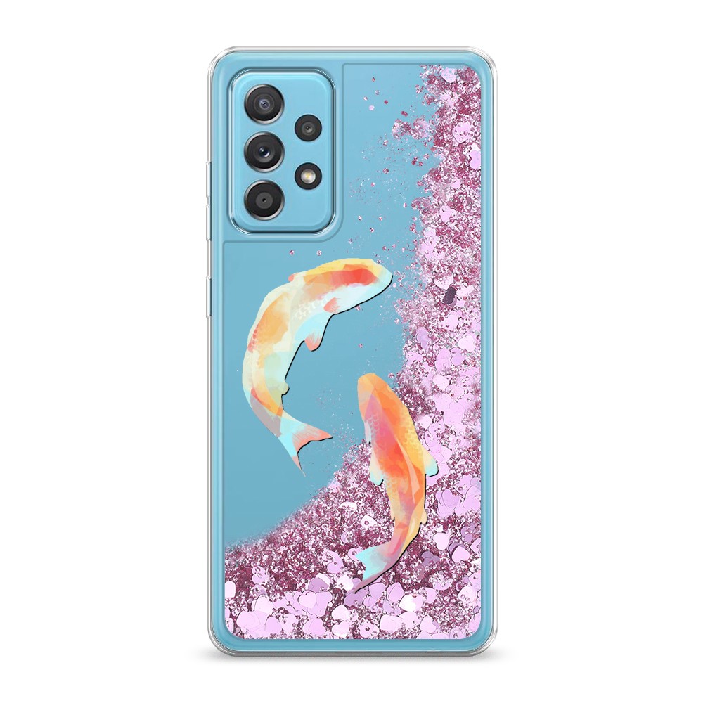 

Жидкий чехол с блестками "Акварельные карпы" на Samsung Galaxy A52