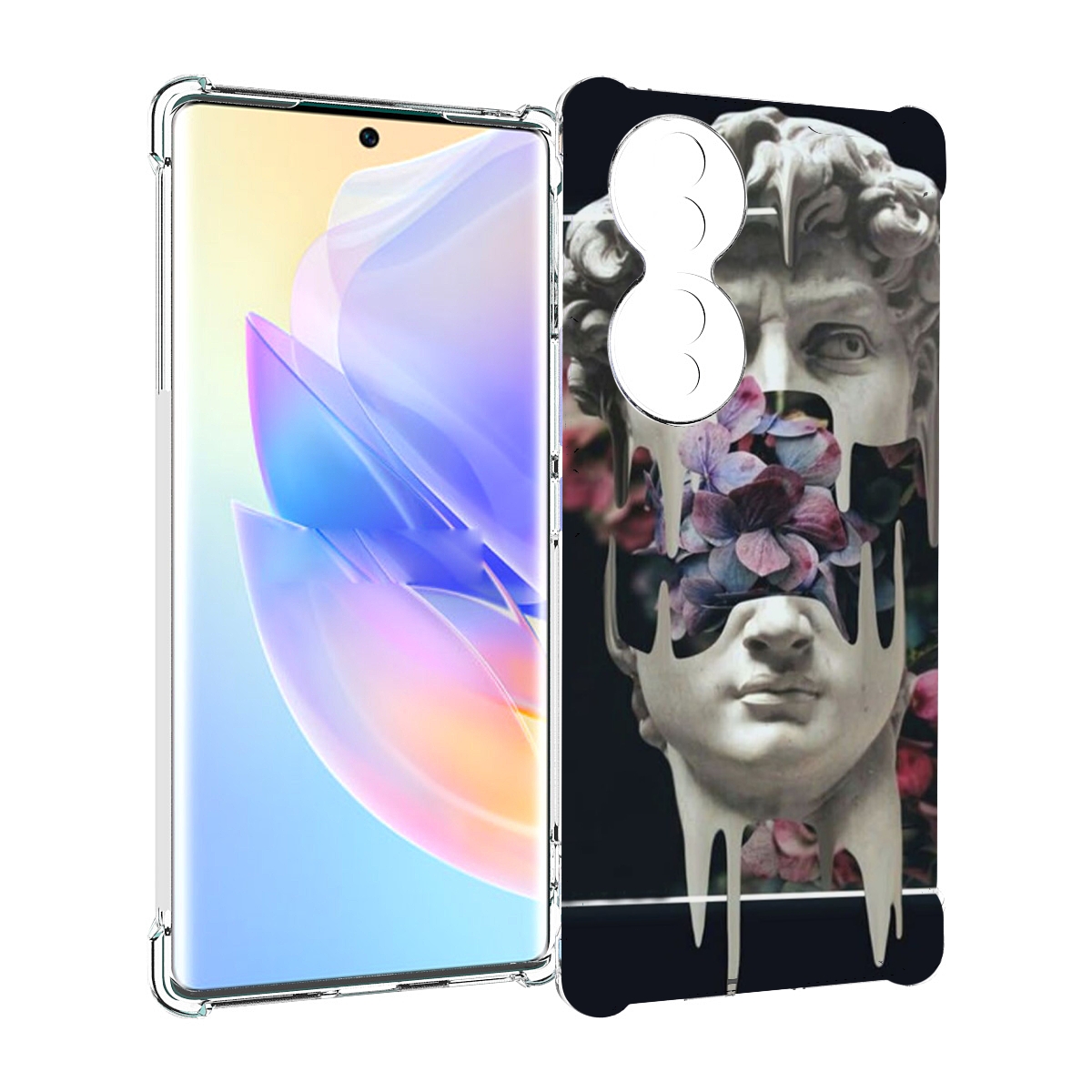 

Чехол MyPads статуя-с-цветами-внутри для Honor 70, Прозрачный, Tocco