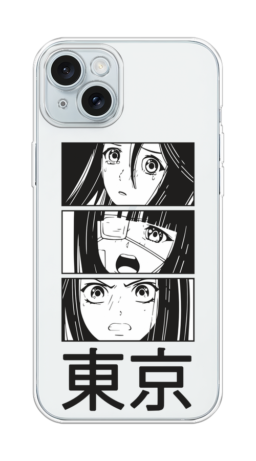 

Чехол на Apple iPhone 15 Plus "Tokyo girls", Белый;черный;прозрачный, 15650-1