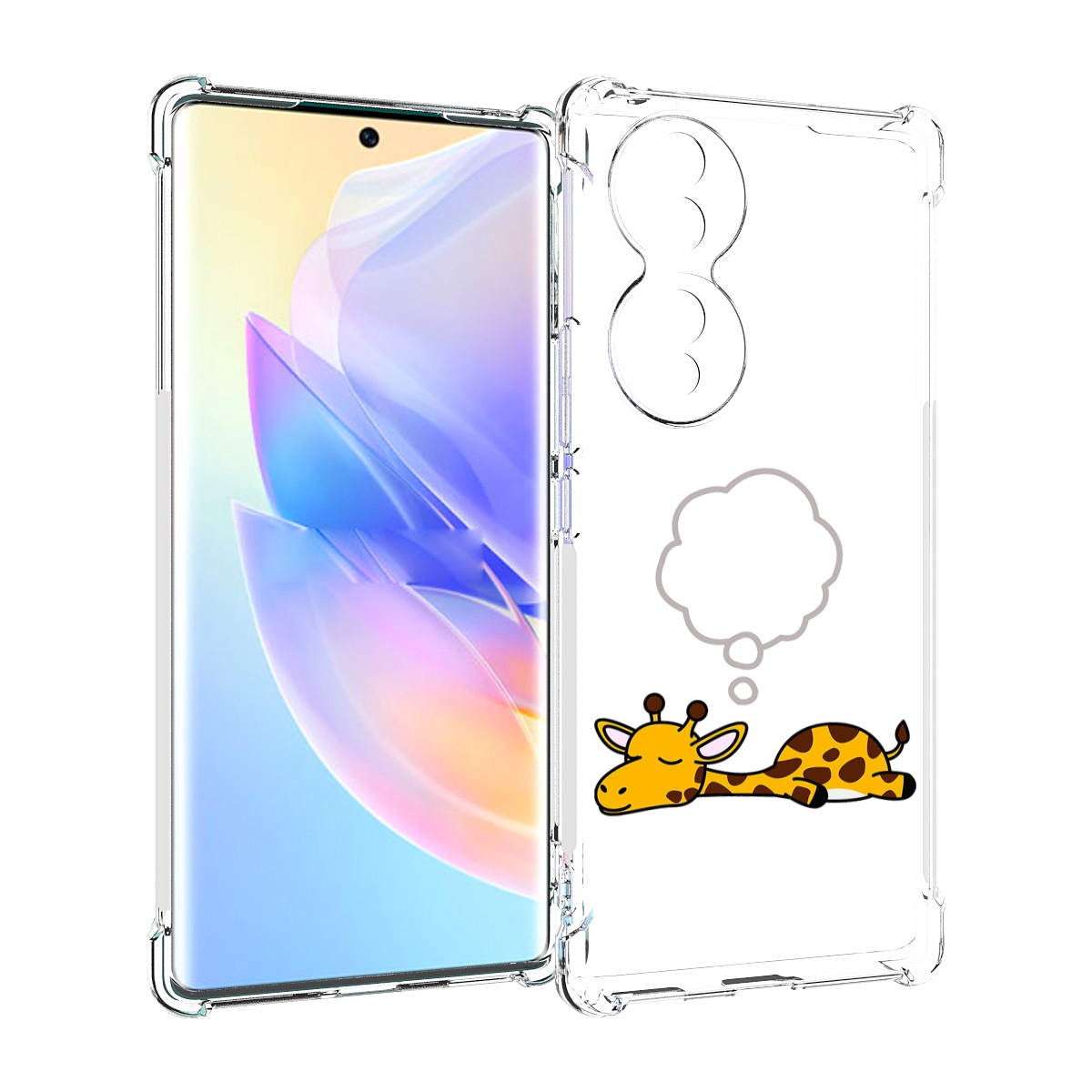 

Чехол MyPads спящий-жираф детский для Honor 70, Прозрачный, Tocco