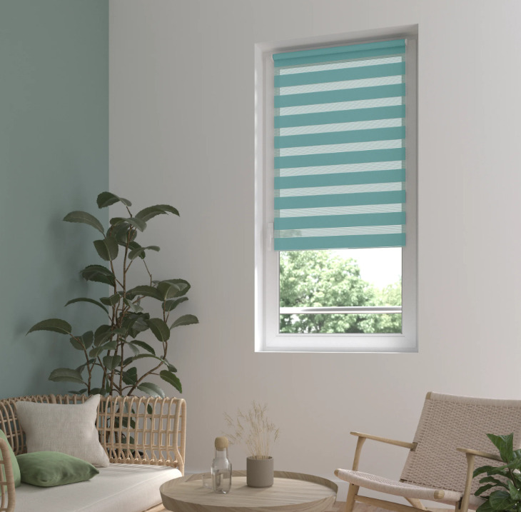 

Штора рулонная Inspire Peter день-ночь 70x160 см бирюза Aqua, Peter