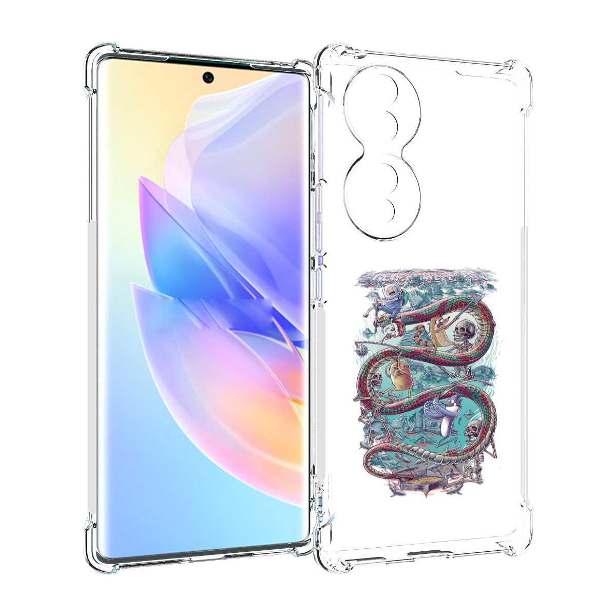 

Чехол MyPads время приключений страшилка для Honor 70, Прозрачный, Tocco