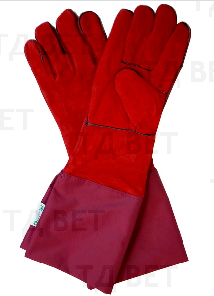 ТД ВЕТ Ветеринарные защитные перчатки, кожа, в ассортименте 52 см удлиненные