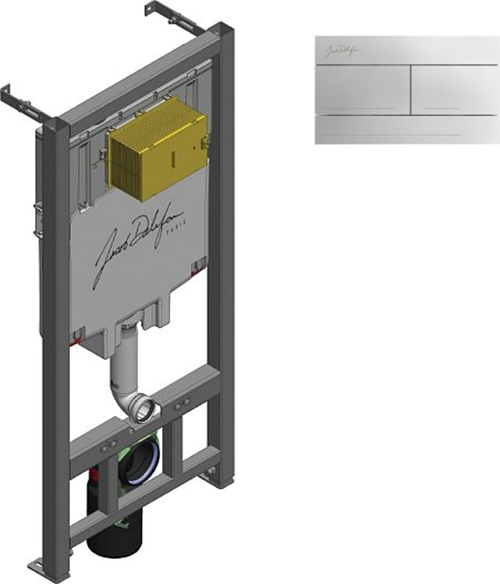 фото Комплект jacob delafon система инсталляции для унитазов e29025-nf + кнопка смыва e4316-cp