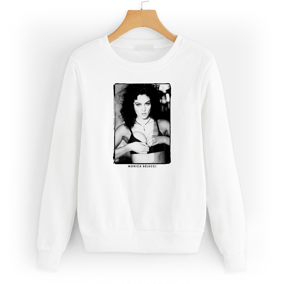 

Свитшот белый CoolPodarok Monica Belucci . Моника Беллучи, 44W02573