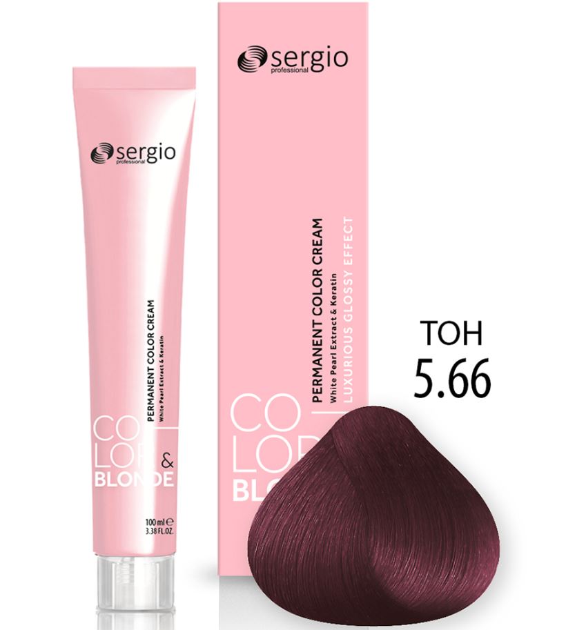 Крем-краска Sergio professional Color&Blonde 5.66 светло-коричневый красный интенсивный