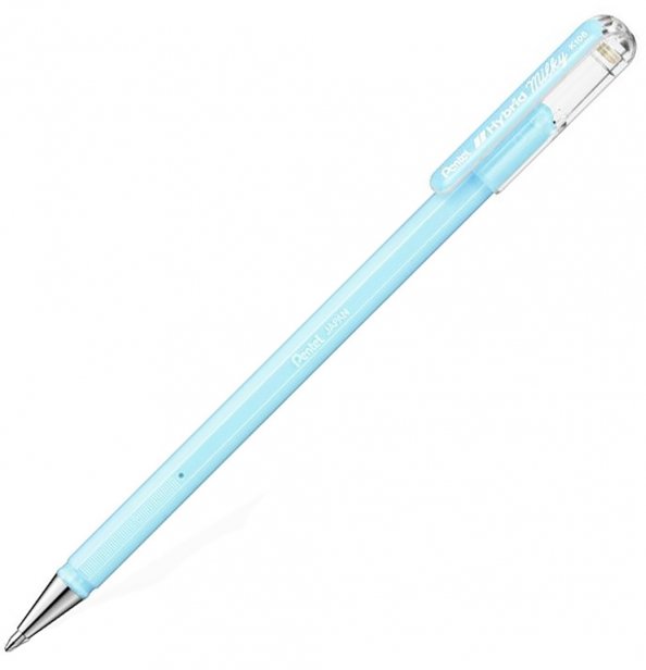 Гелевая ручка Hybrid Milky, пастельный голубой стержень, 0,8мм /в блистере/