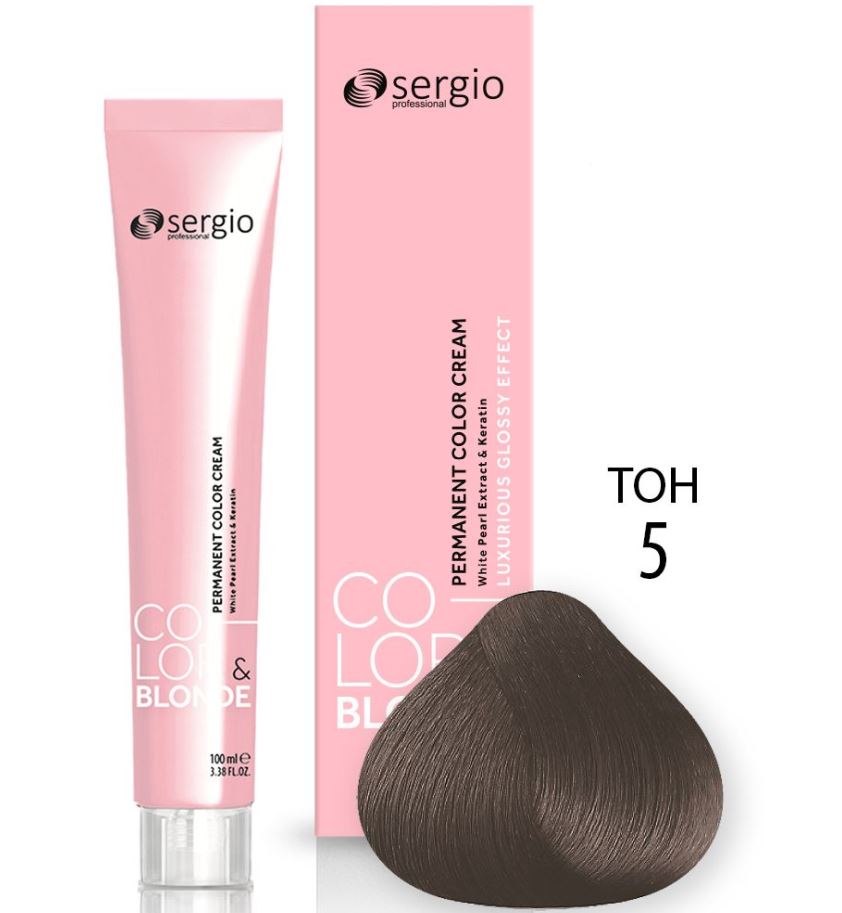

Крем-краска Sergio professional Color&Blonde для окрашивания волос тон 5 светло-коричневый