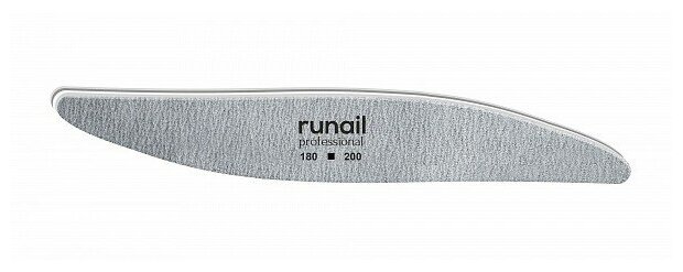 

Пилка RuNail для искусственных ногтей, серая, лепесток, 180/200
