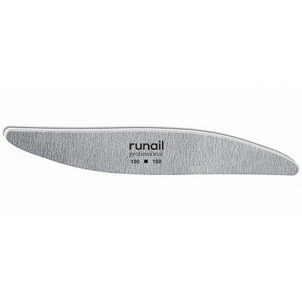 

Пилка RuNail для искусственных ногтей, серая, лепесток, 100/100