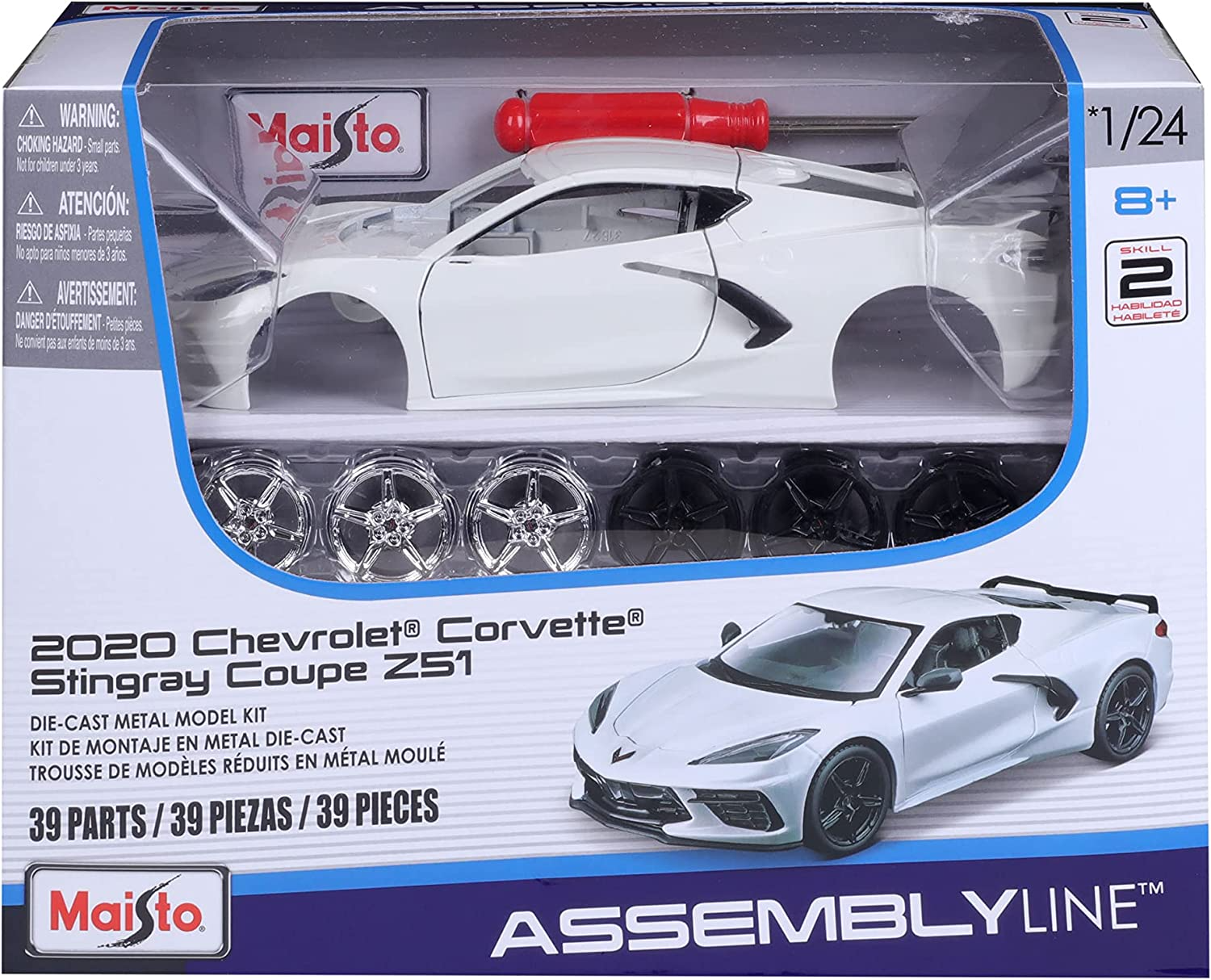 Модель машины MAISTO KIT 1:24 2020 Chevrolet Corvette Stingray Coupe Z51 39525 maisto 1 25 1965 chevrolet ei camino static die cast vehicles collectible model car toys