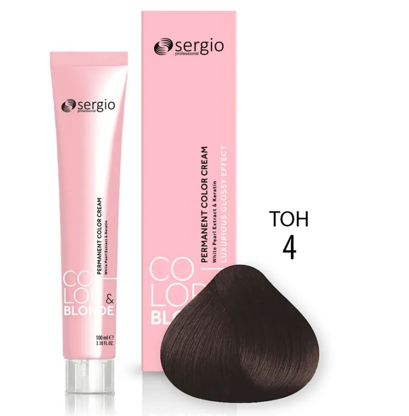 

Крем-краска Sergio professional Color&Blonde для окрашивания волос тон 4 коричневый, 100мл