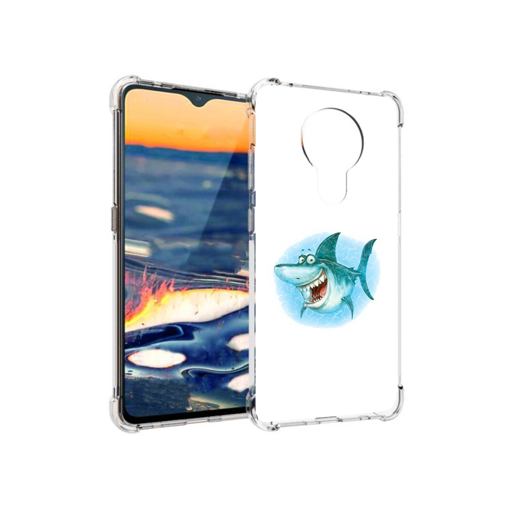

Чехол MyPads Tocco для Nokia 5.3 веселая акула (PT227052.106.261), Прозрачный, Tocco
