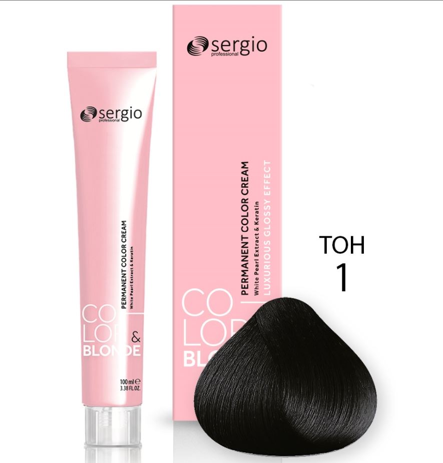 

Крем-краска Sergio professional Color&Blonde для окрашивания волос тон 1 черный 100мл