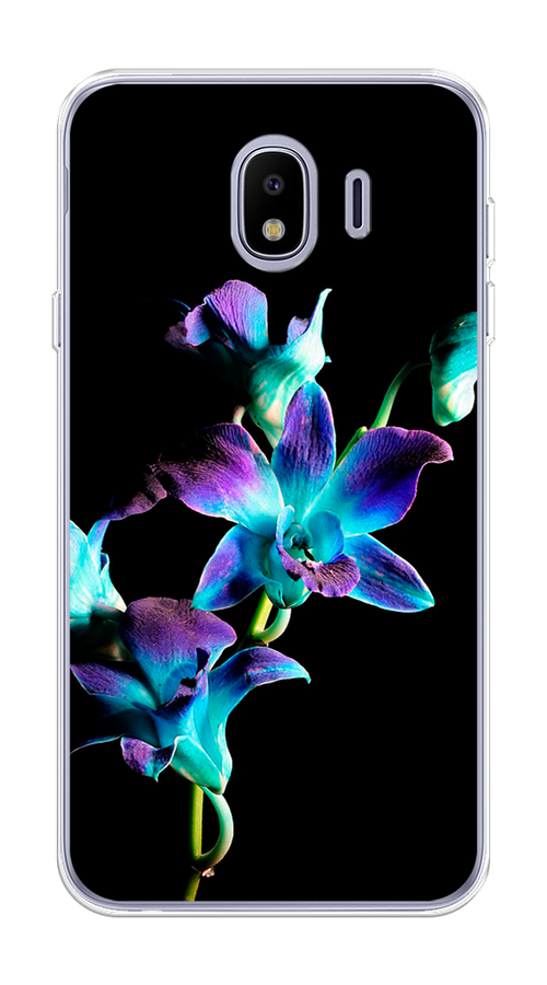 

Чехол Awog на Samsung Galaxy J4 "Синий цветок на черном", Черный;голубой;синий, 26450-8