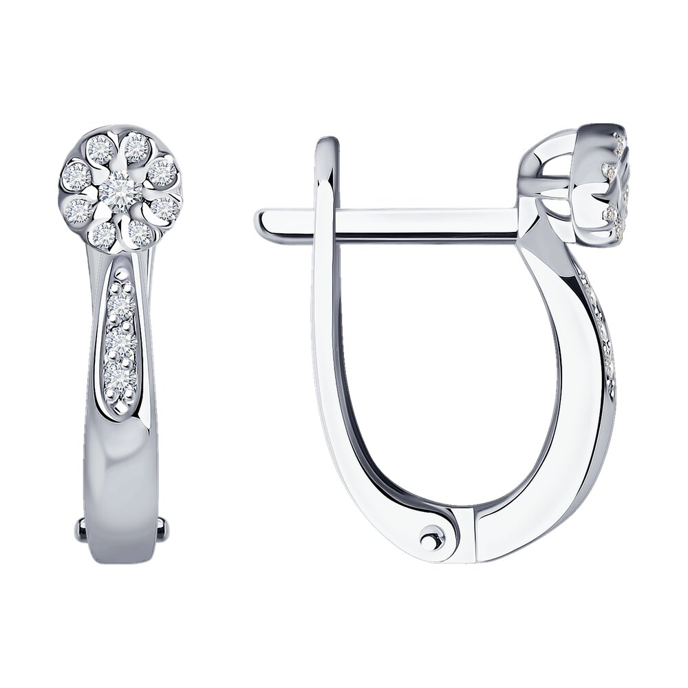 

Серьги из белого золота с бриллиантом SOKOLOV Diamonds 1021917-3, 1021917-3