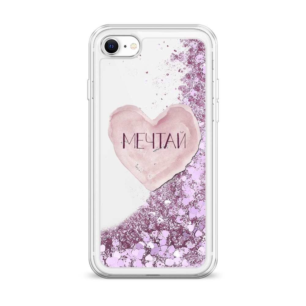 

Жидкий чехол с блестками "Мечтай сердце" на Apple iPhone SE 2020, 12494-1