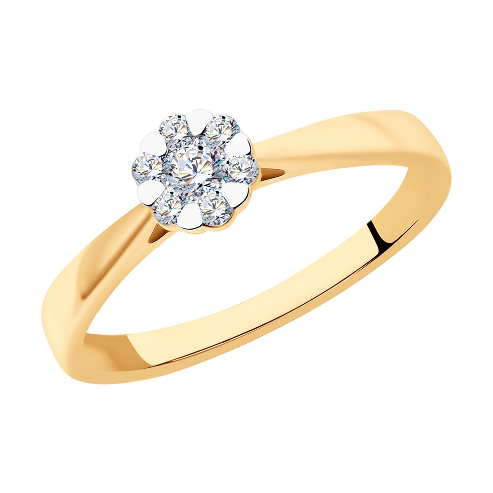 

Кольцо из красного золота р. 17,5 SOKOLOV Diamonds 1012196, бриллиант, 1012196
