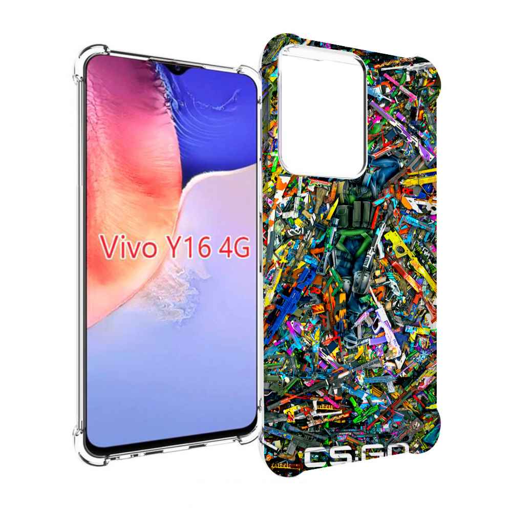 

Чехол MyPads CS GO guns skins мужской для Vivo Y16 4G/ Vivo Y02S, Прозрачный, Tocco