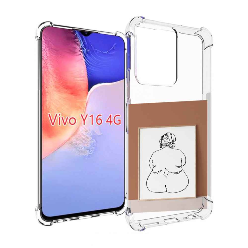 

Чехол MyPads Body Positive Female Figure Line Art женский для Vivo Y16 4G/ Vivo Y02S, Прозрачный, Tocco