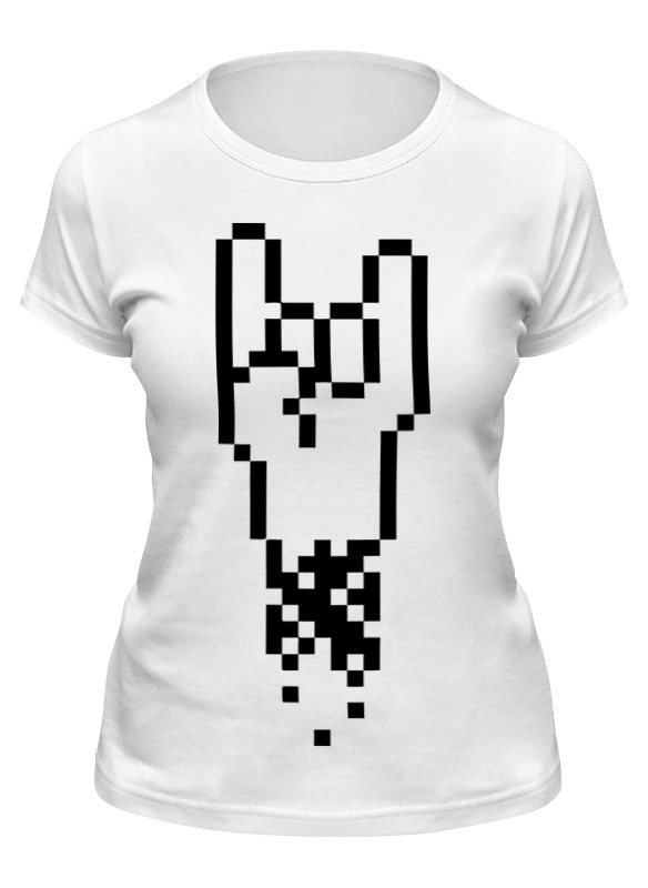 

Футболка женская Printio Rock 8-bit белая M, Белый, Rock 8-bit
