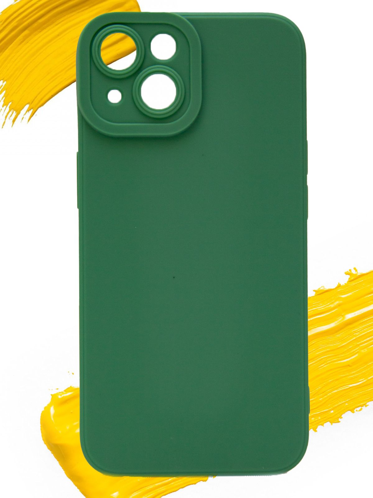 

Чехол для Apple iPhone 14 с полной защитой камеры, зеленый, Silicone case