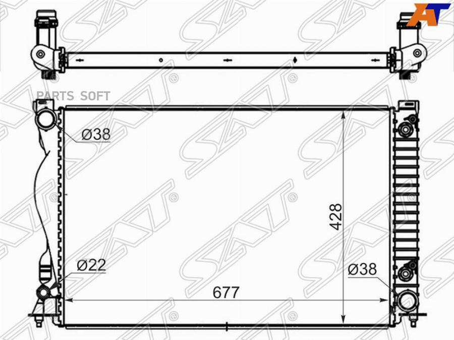 

SAT Радиатор AUDI A6/S6 2.4/2.8/3.0/3.0T/3.2 04-/ALLROAD 3.0/3.2 06-