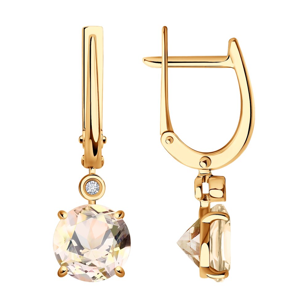 

Серьги из красного золота с бриллиантом/морганитом SOKOLOV Diamonds 6024382, 6024382