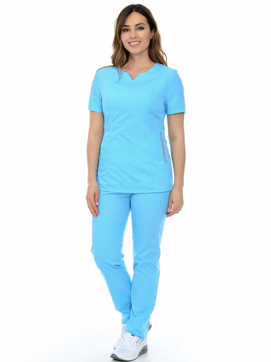 фото Костюм медицинский женский medicalwear инвитро-2 122 голубой 54 ru