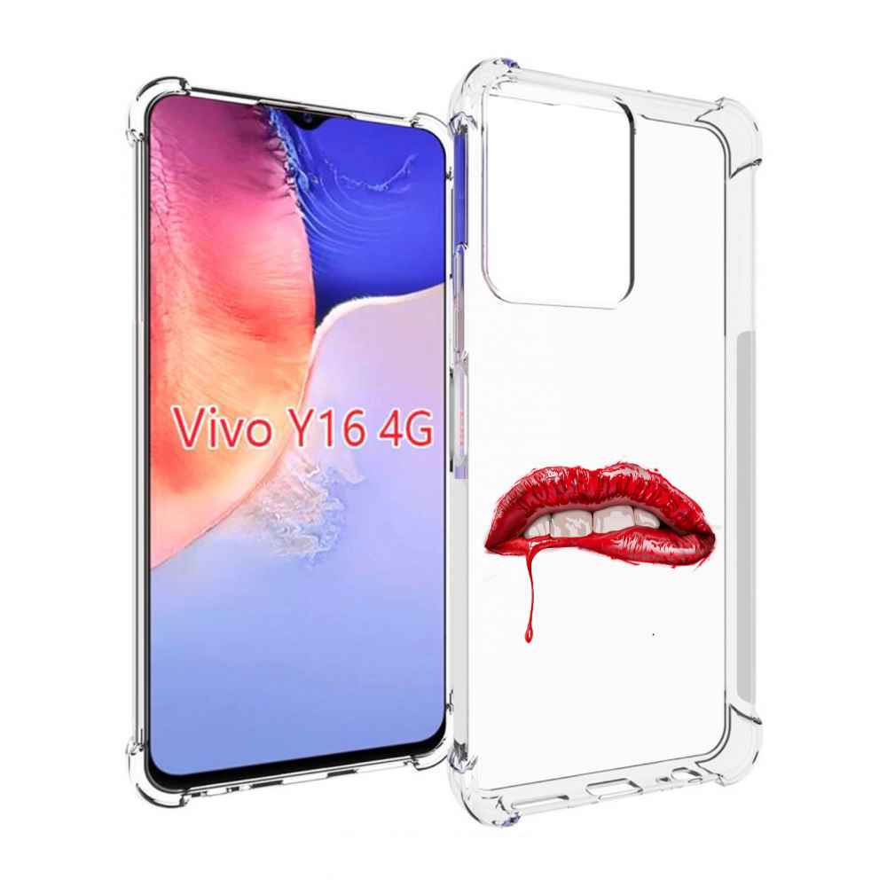 

Чехол MyPads яркие красные губы для Vivo Y16 4G/ Vivo Y02S, Прозрачный, Tocco