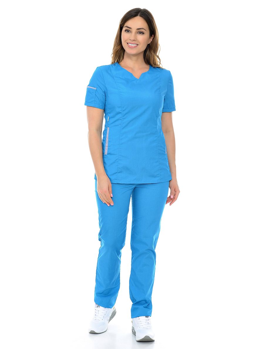 фото Костюм медицинский женский medicalwear инвитро-2 122 синий 42 ru