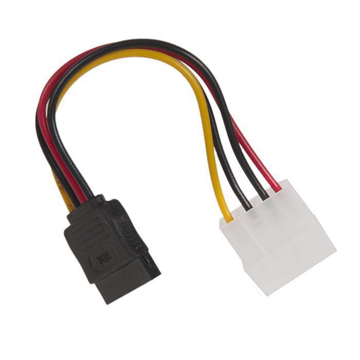

Кабель питания SATA Gembird/Cablexpert CC-SATA-PS, 15см, molex 4pin/sata 15pin, пакет