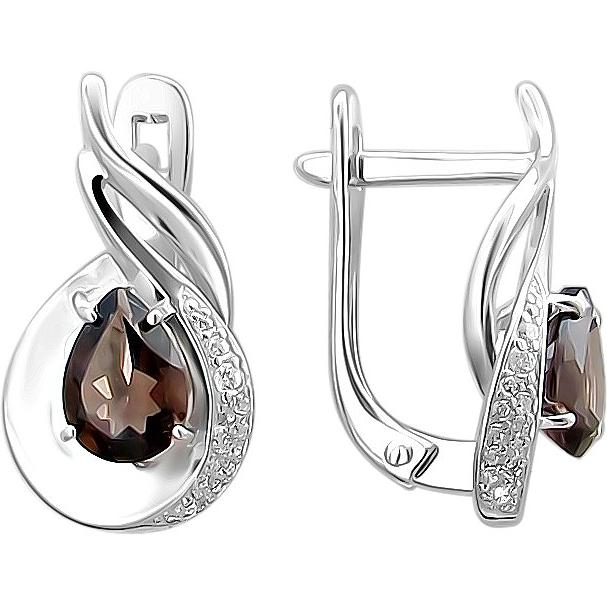 

Серьги женские из серебра Эстет Н12С356469, фианит/аметист, Н12С356469