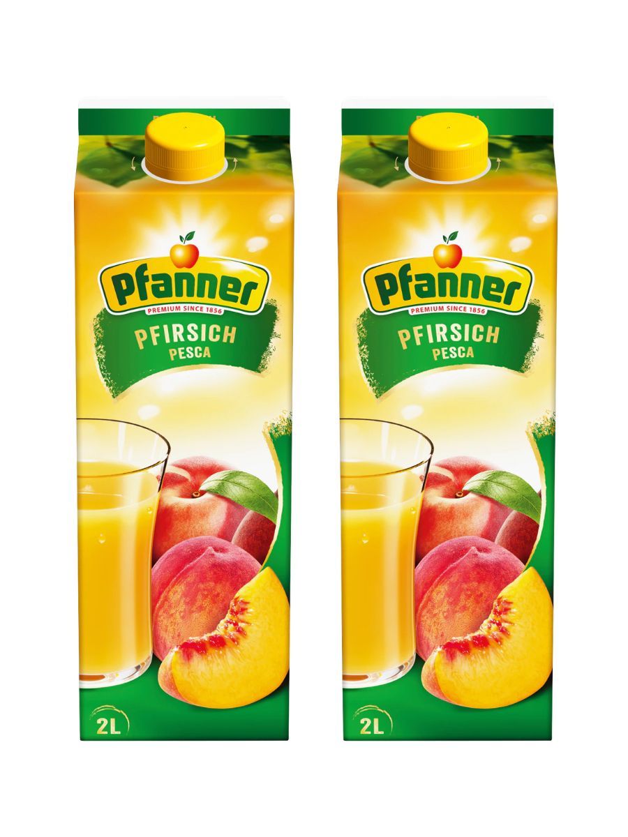 Напиток сокосодержащий Pfanner Персик, обогащенный витамином С, 2шт по 2л