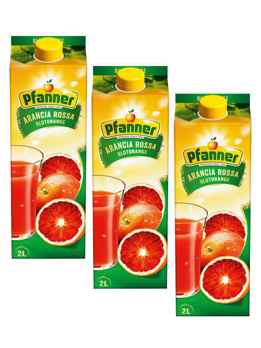 Напиток сокосодержащий Pfanner Красный апельсин, обогащенный витаминами С, А, 3шт по 2л