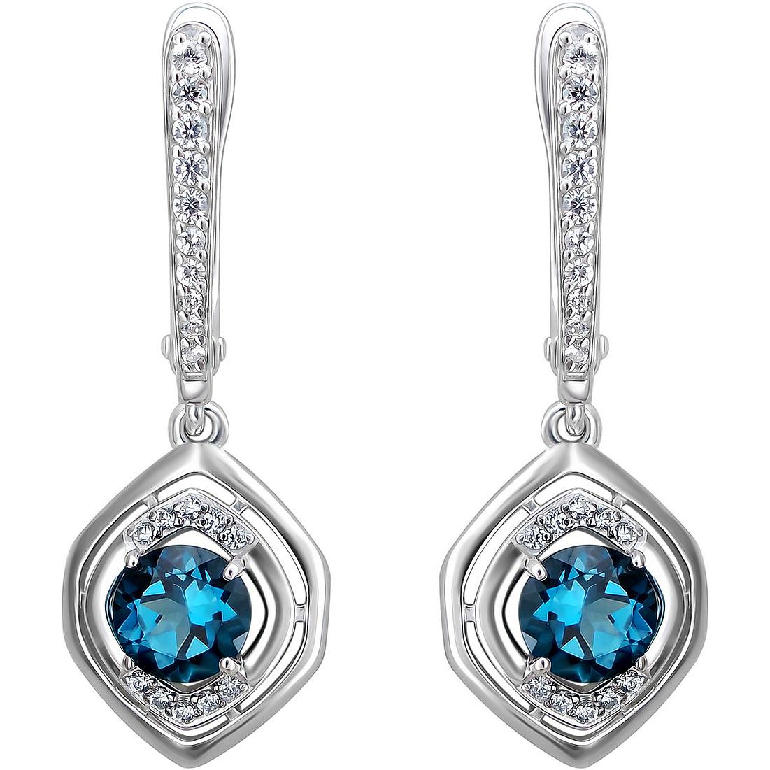 

Серьги женские из серебра Эстет Н12С356291, гранат/фианит, Н12С356291