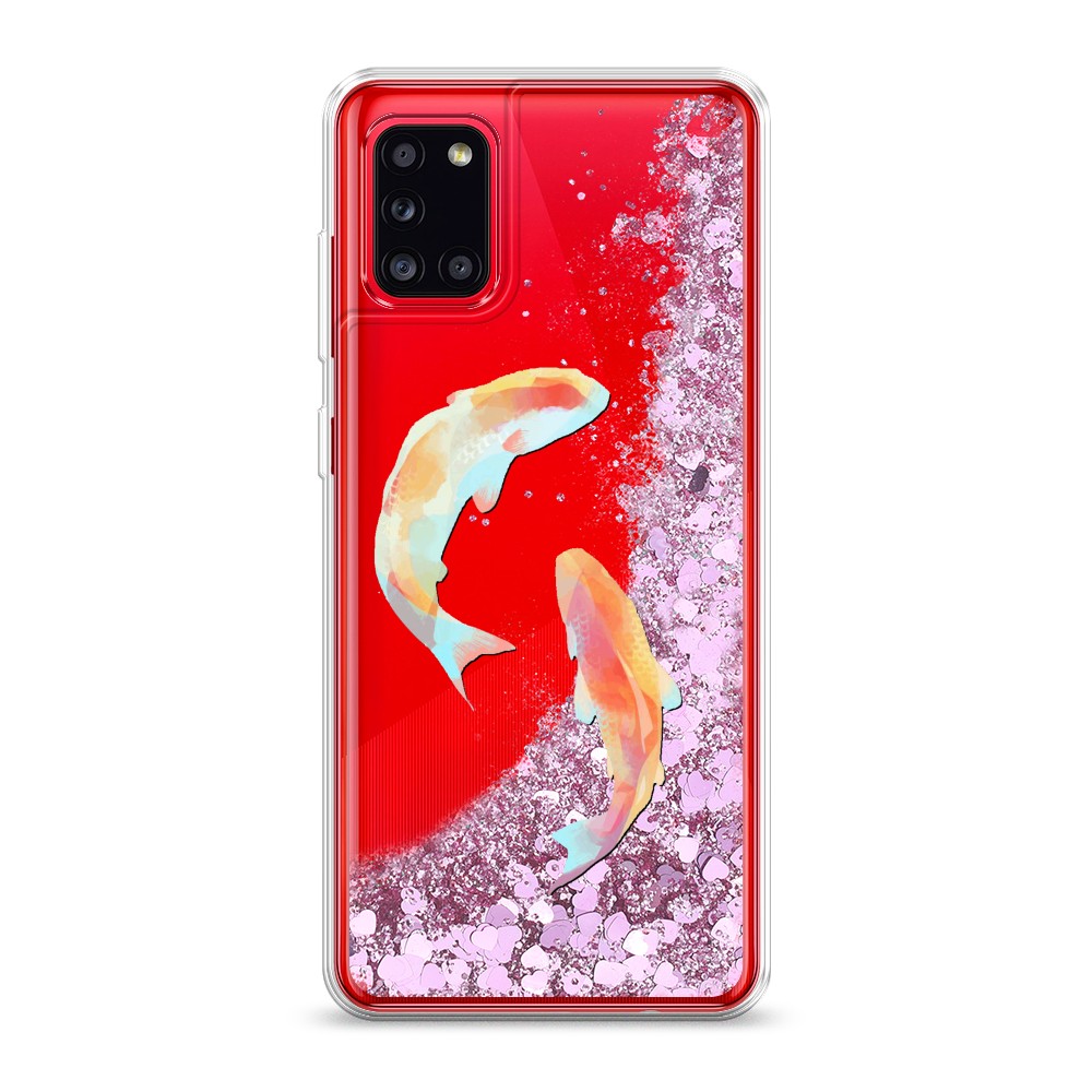 

Жидкий чехол с блестками "Акварельные карпы" на Samsung Galaxy A31