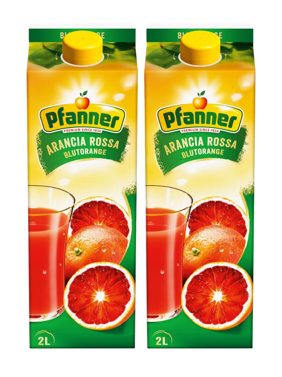 Напиток сокосодержащий Pfanner Красный апельсин, обогащенный витаминами С, А, 2шт по 2л