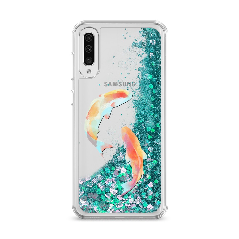 

Жидкий чехол с блестками "Акварельные карпы" на Samsung Galaxy A30s, 28895-1